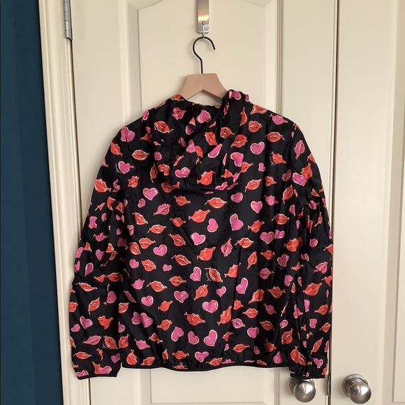 Moncler Lips and Hearts Jacket Black Pink Red Size 2 - Picture 2 of 7